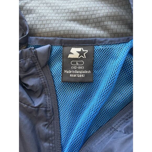 Starter Jacket Mens Larger Dark‎ Navy Warm Up Jacket Zip Up Front Pockets - Picture 5 of 7